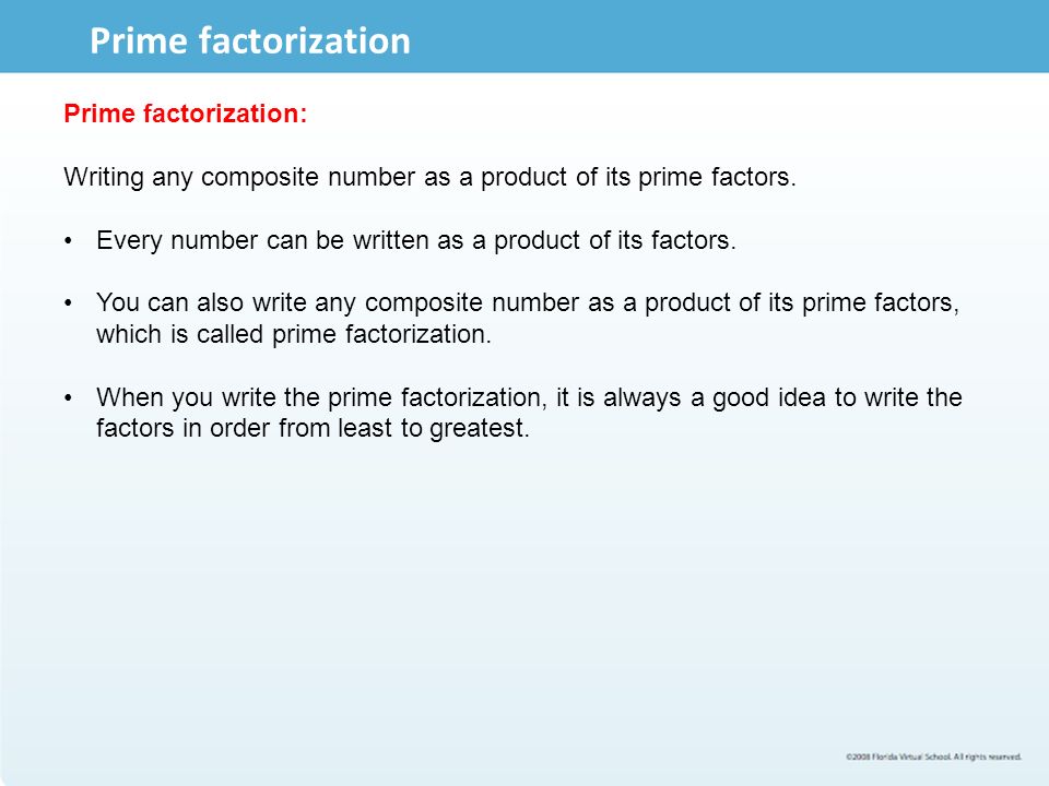 Write as a product of prime factors calculator